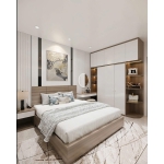 Combo Nội Thất Phòng Ngủ Gỗ MDF Màu Gỗ Sồi Phối Trắng - Hiện Đại & Tối Giản