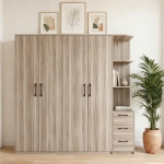 Tủ quần áo gỗ MFD có kệ trang trí - ngăn kéo