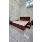 GIƯỜNG NGỦ PHÒNG NGỦ GỖ MDF MÀU GỖ 