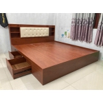 GIƯỜNG NGỦ GỖ MDF MẪU MỚI MÀU GỖ NT-607