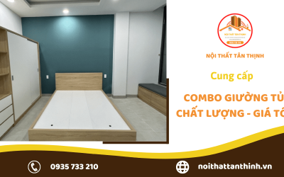 Không gian nghỉ ngơi đầy thoải mái cùng combo giường tủ bằng gỗ MDF
