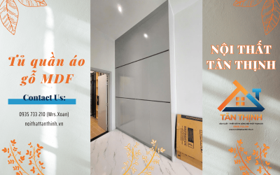 Tủ quần áo gỗ MDF đẹp, sang trọng tại Nội Thất Tân Thịnh