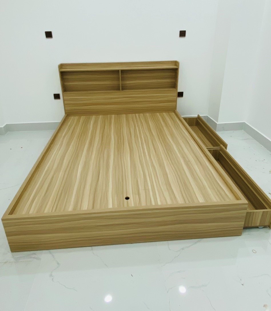 giường gỗ mdf 1m6