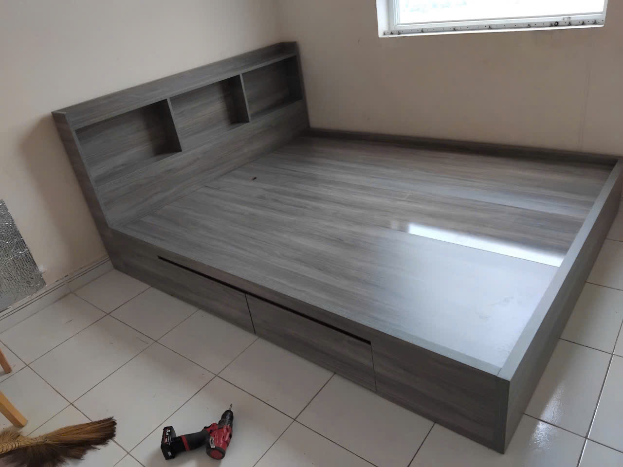 giường gỗ mdf 1m6
