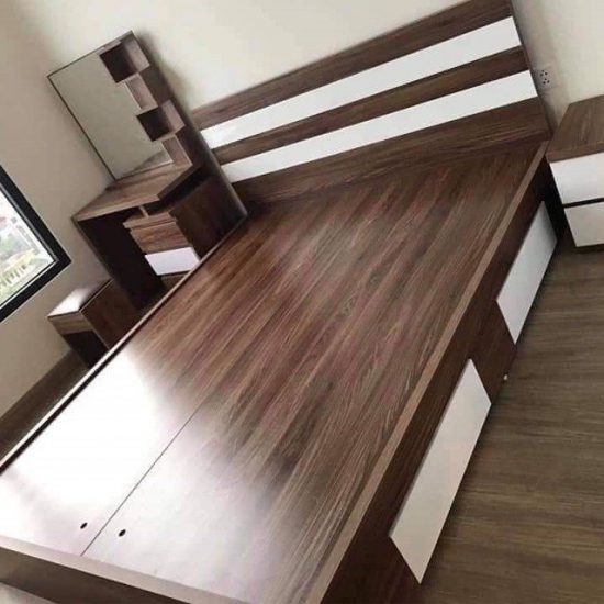 giường gỗ mdf 1m6
