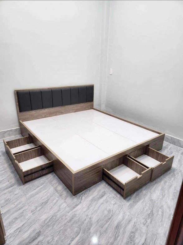 giường gỗ công nghiệp có ngăn kéo
