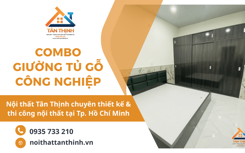 combo giường tủ gỗ công nghiệp