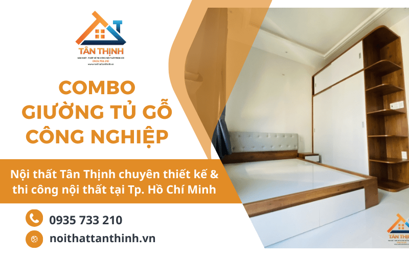 combo giường tủ gỗ công nghiệp