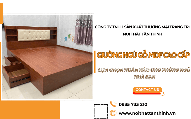 Giường ngủ gỗ MDF cao cấp