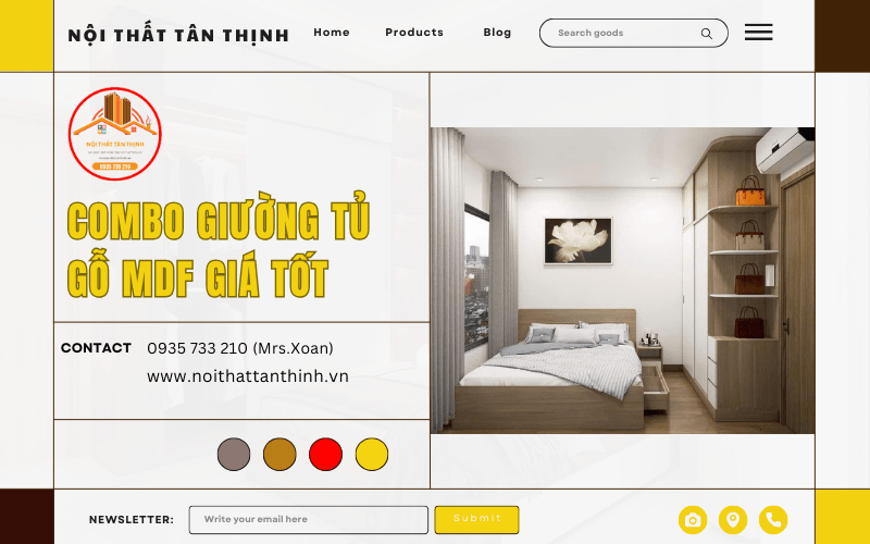 combo giường tủ gỗ MDF