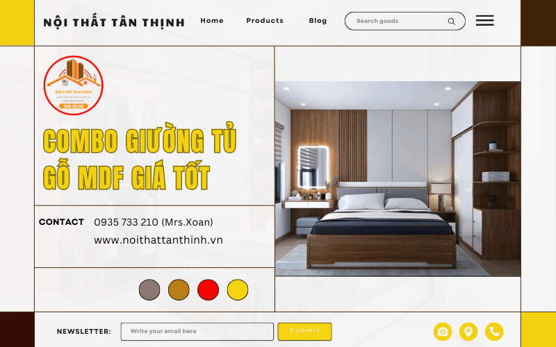 combo giường tủ gỗ MDF