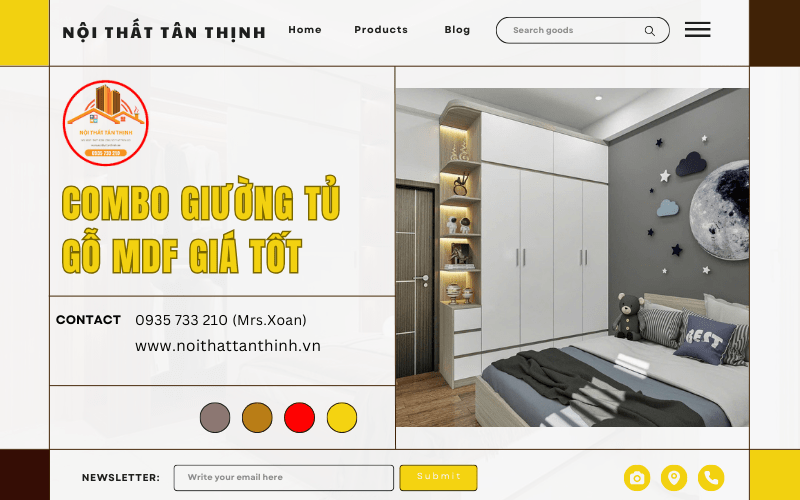 combo giường tủ gỗ MDF