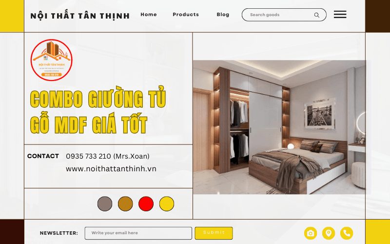 combo giường tủ gỗ MDF