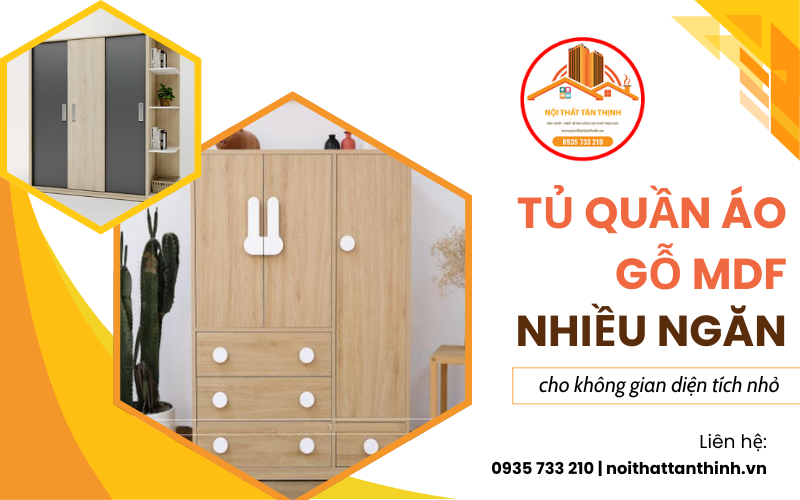tủ quần áo gỗ MDF nhiều ngăn