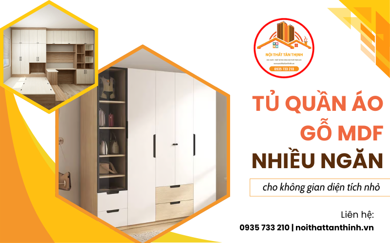 tủ quần áo gỗ MDF nhiều ngăn
