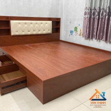GIƯỜNG NGỦ GỖ MDF MẪU MỚI MÀU GỖ NT-607