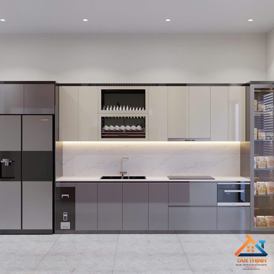 Combo Nhà Bếp Thông Minh: Tủ Bếp Sát Trần, Hệ Tủ Kho & Khay Kệ Tiện Ích