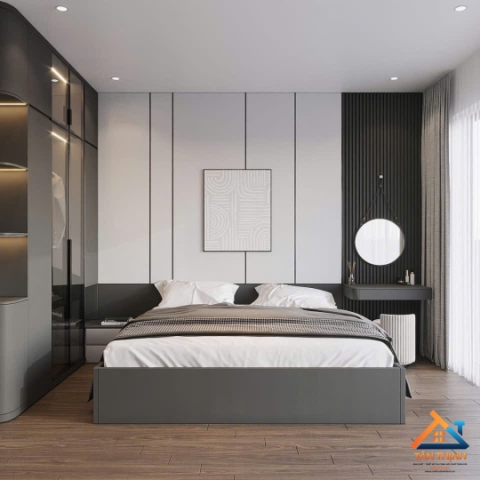Combo Nội Thất Phòng Ngủ Luxury Màu Xám Ghi
