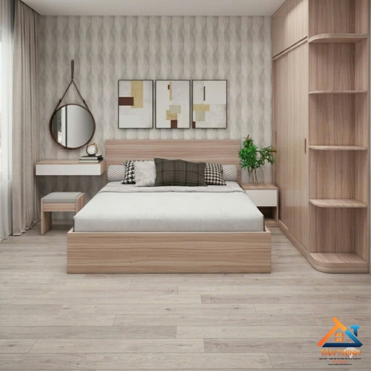 Combo nội thất phòng ngủ trọn bộ giá rẻ gỗ MDF hiện đại