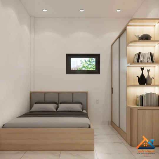 Combo Nội Thất Phòng Ngủ Nhỏ Gỗ MDF - Thiết Kế Tối Giản Màu Gỗ Sồi Hiện Đại