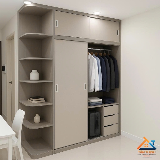 Tủ áo MDF phủ melamin 