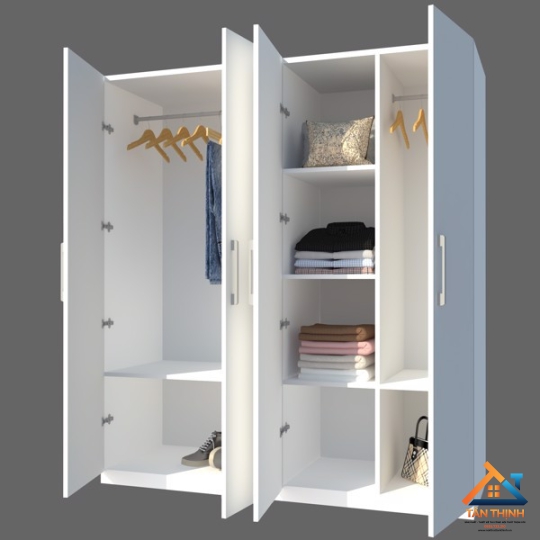 TỦ ÁO 4 CÁNH 1M8 GỖ MDF