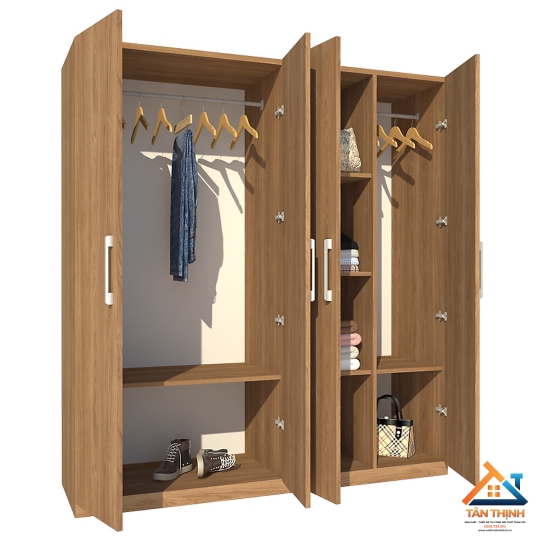 TỦ ÁO 4 CÁNH 1M8 GỖ MDF