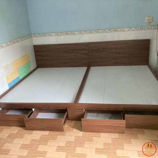 GIƯỜNG NGỦ GỖ CÔNG NGHIỆP MDF GIÁ TẠI XƯỞNG